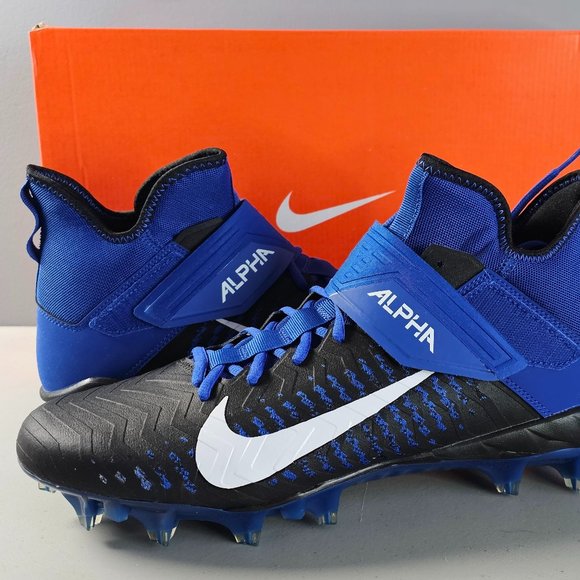 Nike Alpha Menace Pro 2 Mid Men's Football Cleats Royal Black BV3945-400 12/13 - Picture 2 of 9